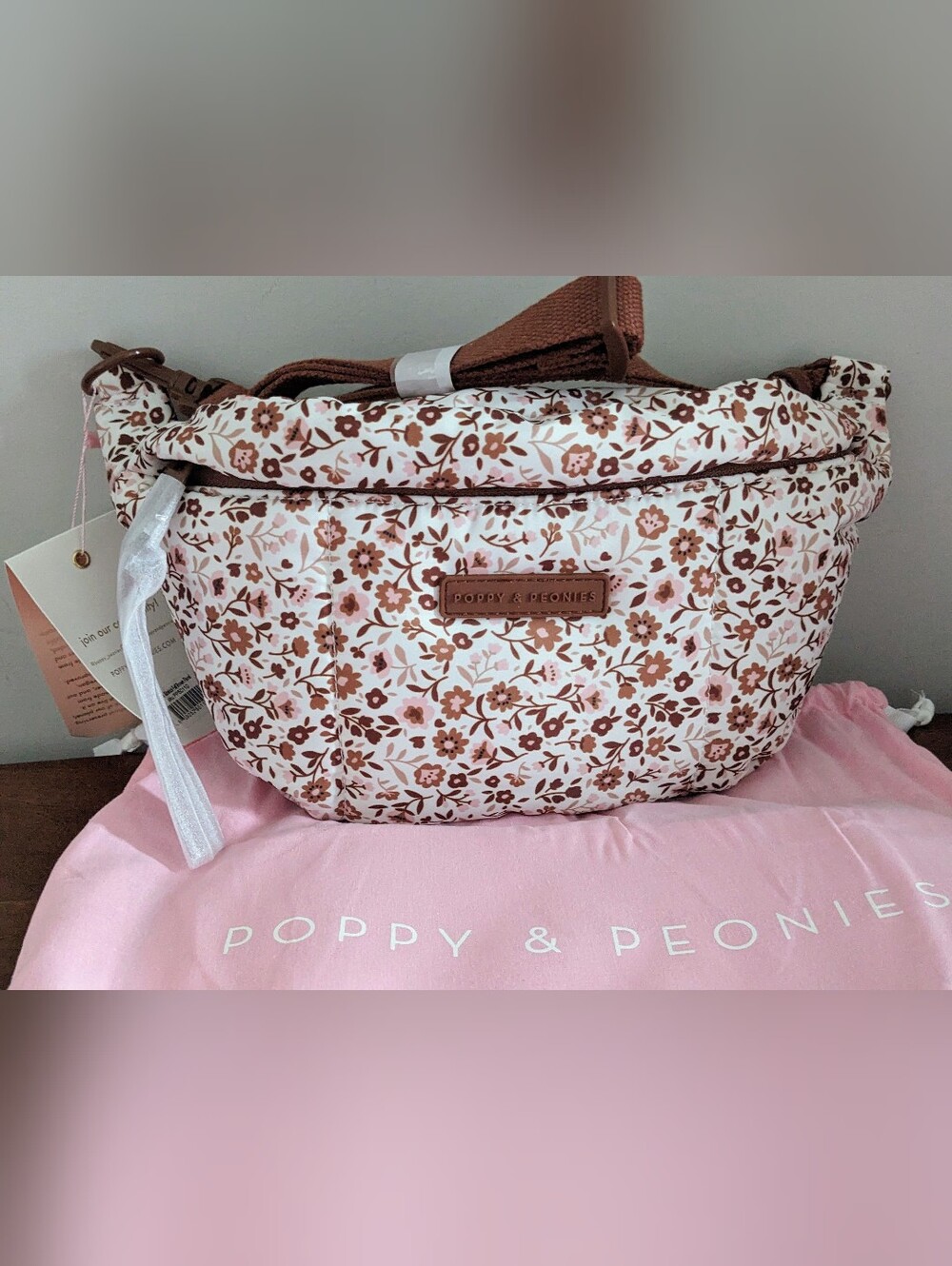 Poppy & Peonies Nylon Sidekick, Brown Floral